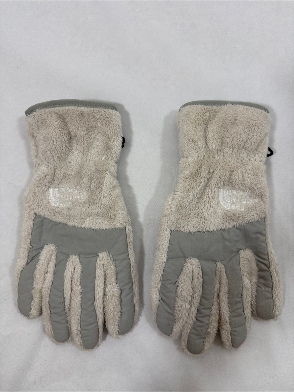 The North Face Women's Cream and Gray Fleece Winter Gloves